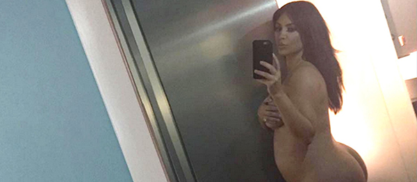 Kim Kardashian Hamileliğinin İlk Çıplak Selfie'ni Paylaştı!