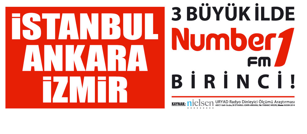 3 Büyük İlde 'Number1 FM' Birinci!