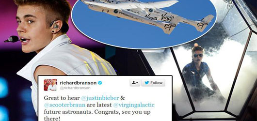 Justin Bieber da Uzaya Gidiyor
