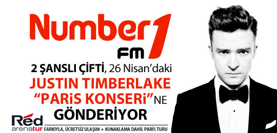 Number1 FM 2 Şanslı Çifti Justin Timberlake ''Paris Konseri''ne Gönderiyor!