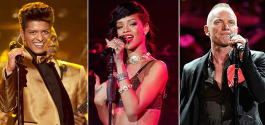 Rihanna, Bruno Mars ve Sting – Grammy 2013 Sahne Performansları