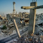 Shejaiya, the destroyed neighborhood abutting the border fence with Israel, in Gaza City, Gaza Strip.