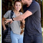 **EXCLUSIVE** Miley Cyrus and boyfriend Liam Hemsworth pick up some supplies at a local doggie store for her new puppy Happy, which she rescued outside a Walmart store