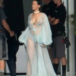 Rihanna Goes Braless In A Sheer Robe And Thong While Wielding A Gun On The Set Of Her New Music Video In Miami