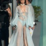 Rihanna Goes Braless In A Sheer Robe And Thong While Wielding A Gun On The Set Of Her New Music Video In Miami