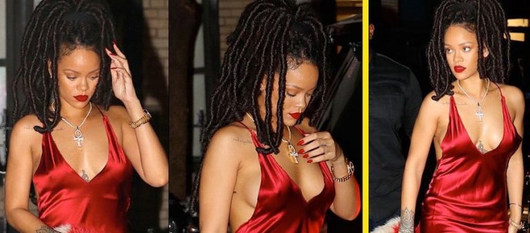 Rihanna Kırmızı Elbisesiyle Yürek Hoplattı
