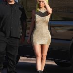 Kylie Jenner attends the Pretty Little Thing party with green hair