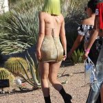 Kylie Jenner attends the Pretty Little Thing party with green hair