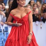 Rihanna looks amazing in red at the “Valerian and The City Of a Thousand Planets” premiere