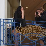 Nicole Scherzinger is seen on a photo shoot at the Martinez hotel showing off a bit of shoulder for the camera