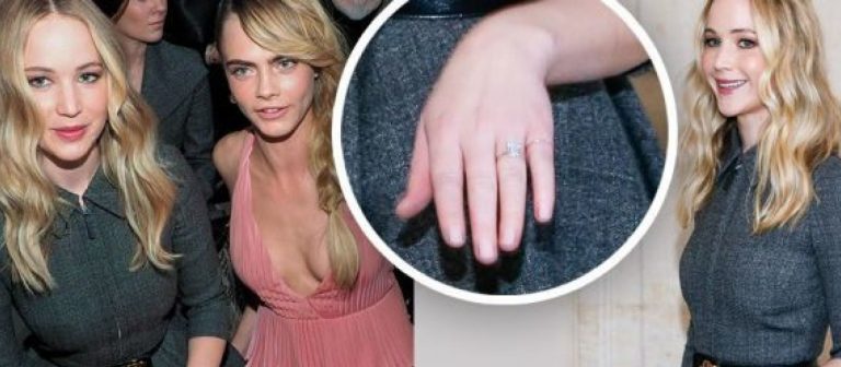 Jennifer Lawrence nişan yüzüğünü ilk kez gösterdi