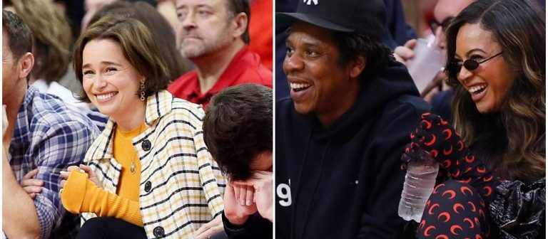 Emilia Clarke ve Beyonce NBA maçında