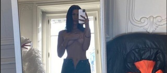 Bella Hadid ceketi çıkardı!