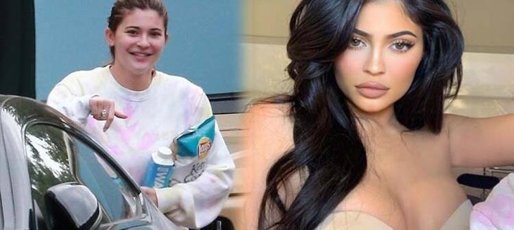 Kylie Jenner makyajsız ve yalınayak