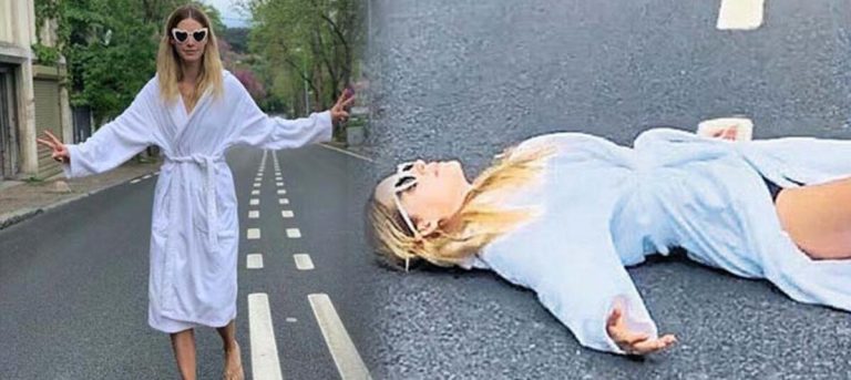 Şeyma Subaşı’nın yakın arkadaşı Elisabeth Mas bornozuyla caddenin ortasında