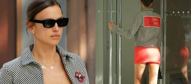 Irina Shayk süper minisiyle ortalığı karıştırdı