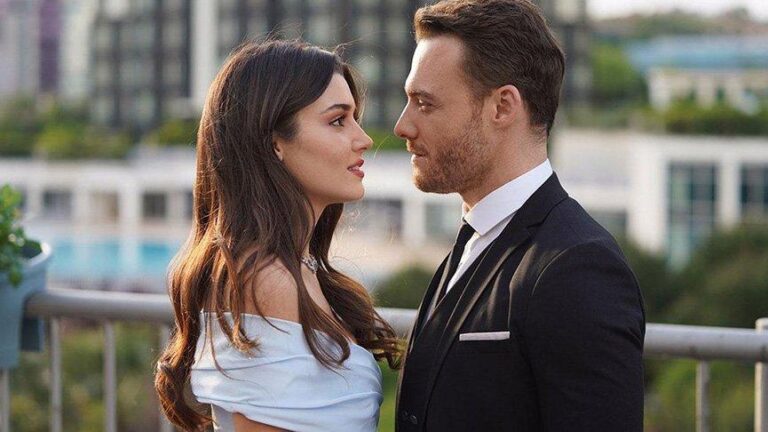 KEREM BÜRSİN VE HANDE ERÇEL ÇİFTİNİN DOLU DİZGİN AŞK POZU