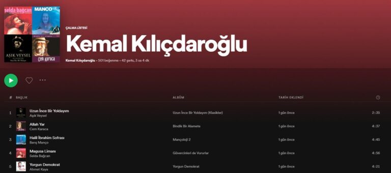 Kemal Kılıçdaroğlu, uzun yol müzik listesini paylaştı