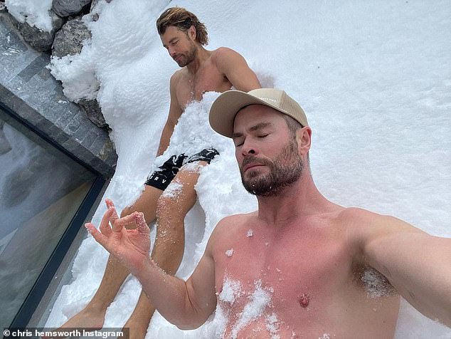 Chris Hemsworth, kar banyosu yaptı, görenler donup kaldı