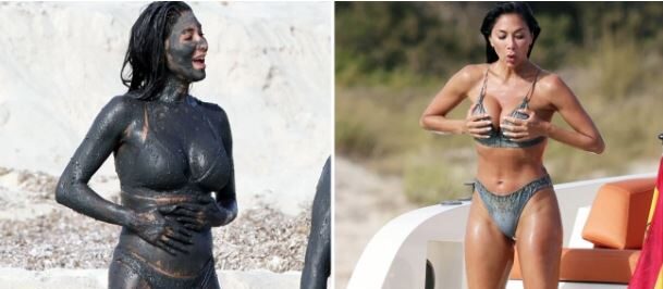 Nicole Scherzinger tatilde çamur banyosu yaptı