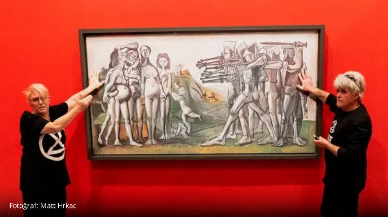 Picasso’nun tablosu iklim protestosuna dönüştü