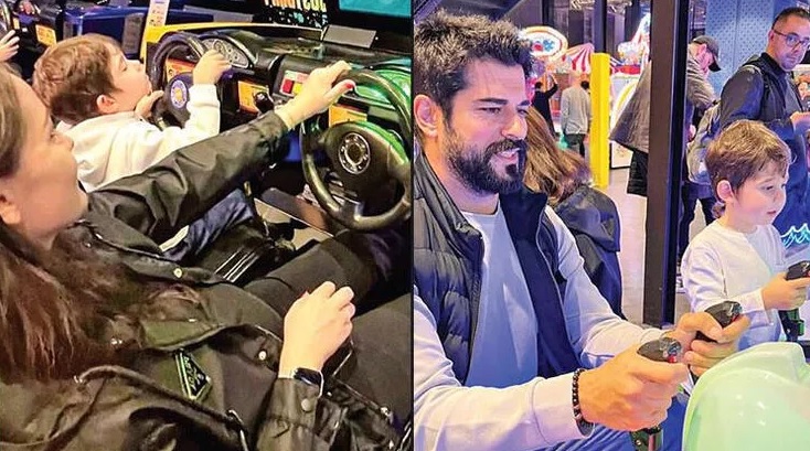 Fahriye Evcen ile Burak Özçivit’in Karan ile eğlenceli günü