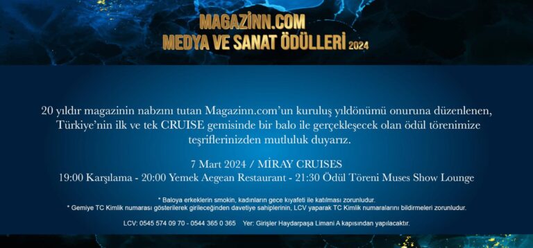 Magazinn.Com Medya ve Sanat Ödülleri 7 Mart’ta