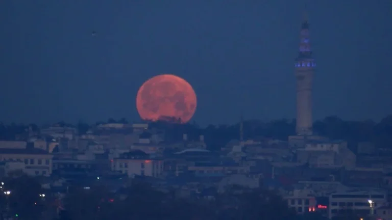 Baharın habercisi ‘Pembe Ay’ hayran bıraktı