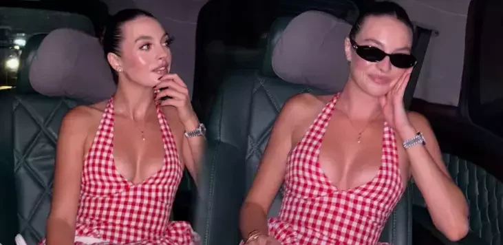 Melis Sezen’den ekoseli elbise şov