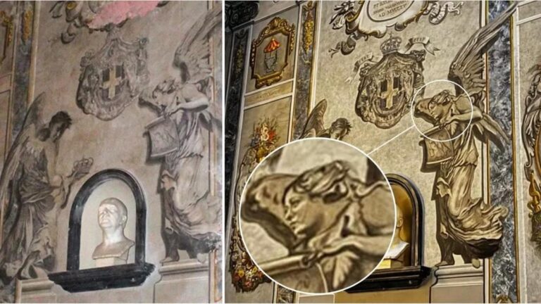 Melek figürü restorasyondan sonra Meloni’ye benzetildi