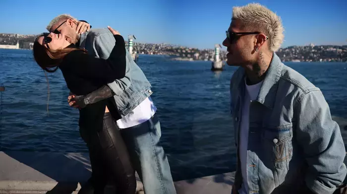 Icardi nişanlısı China Suarez’i öpücük yağmuruna tuttu